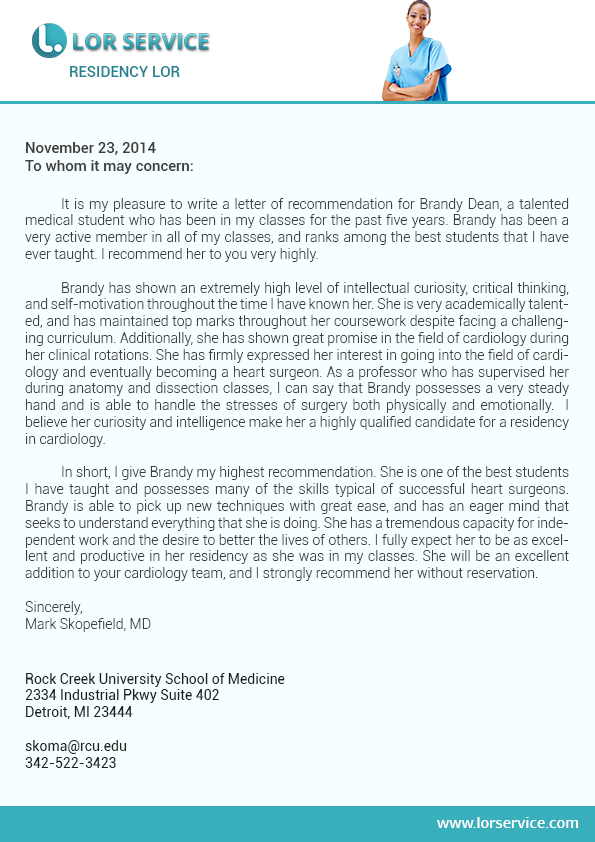 Sample Letter Of Recommendation For High School Student