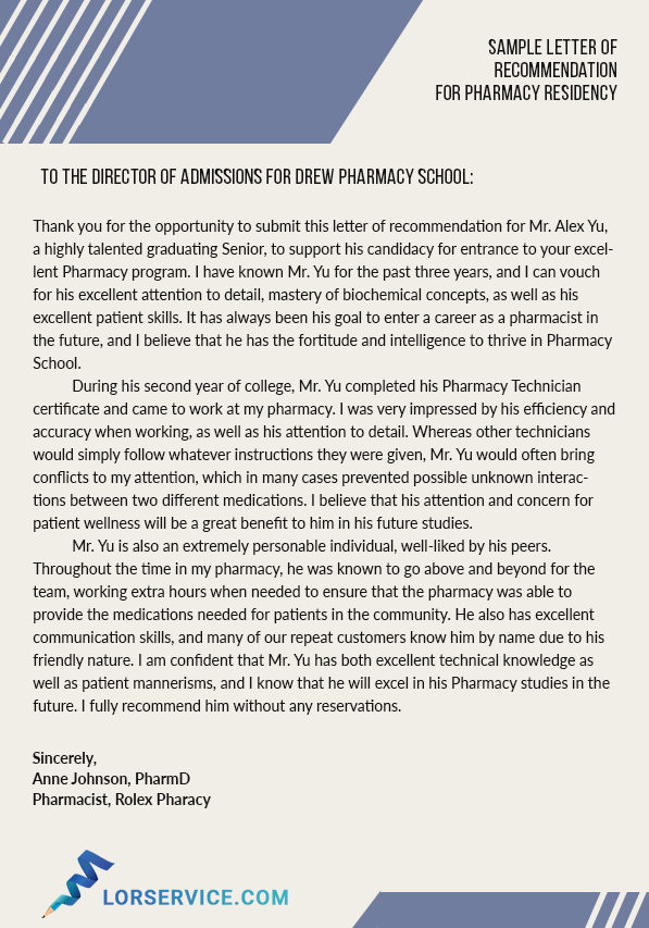 Letter Of Intent Sample Residency PDF Template