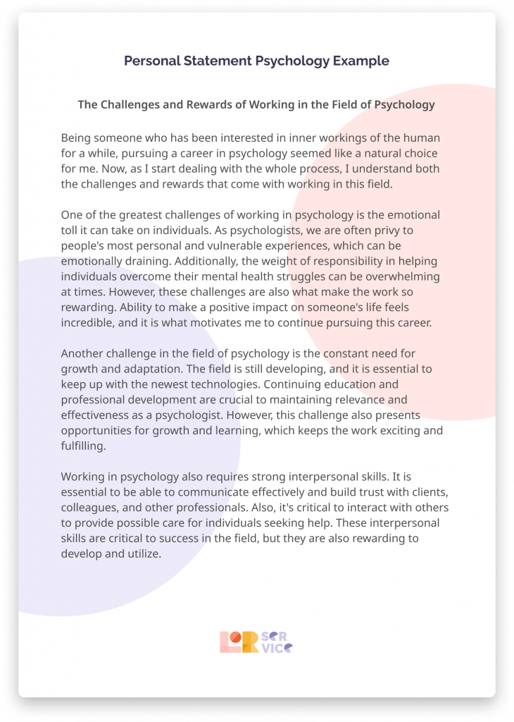 Advanced Services for Psychology Personal Statement to Submit Advanced Services for Psychology Personal Statement to Submit